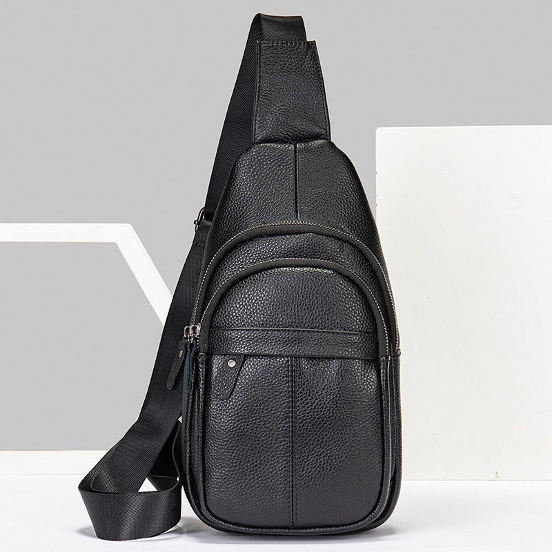 Men's Genuine Leather Pannier First Layer Cowhide Men's Chest Bags
