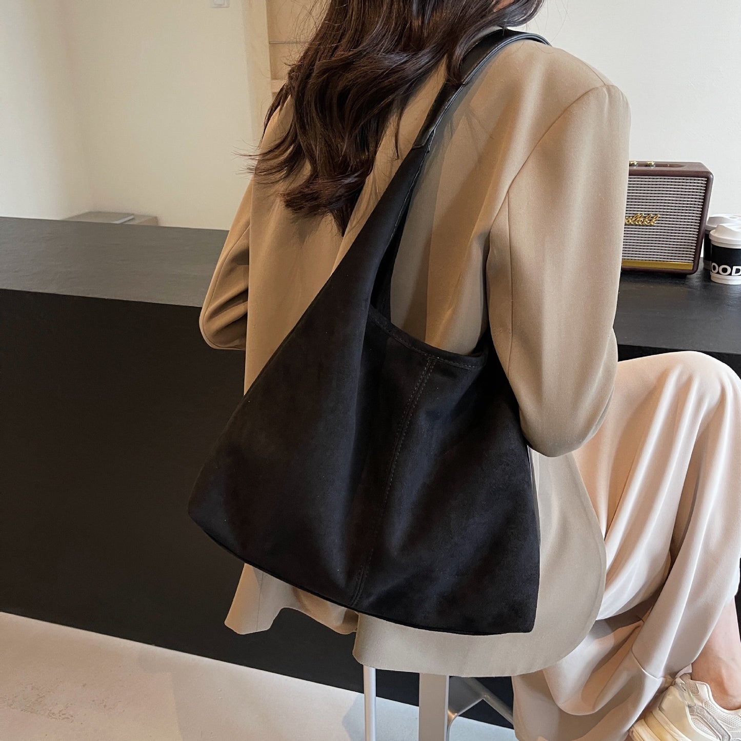 Women's Underarm Retro Textured Leisure Commute Large Shoulder Bags