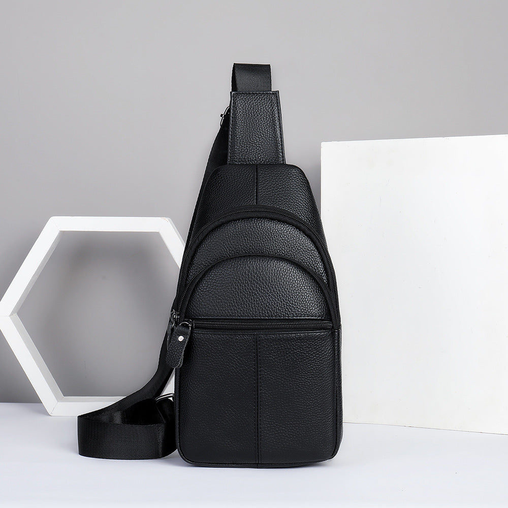Men's Genuine Leather Pannier First Layer Cowhide Men's Chest Bags