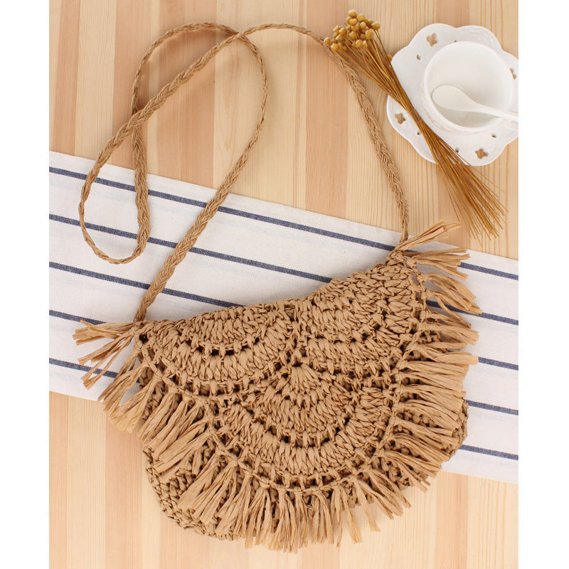Handmade Crochet Tassel Woven Holiday Trendy Bags