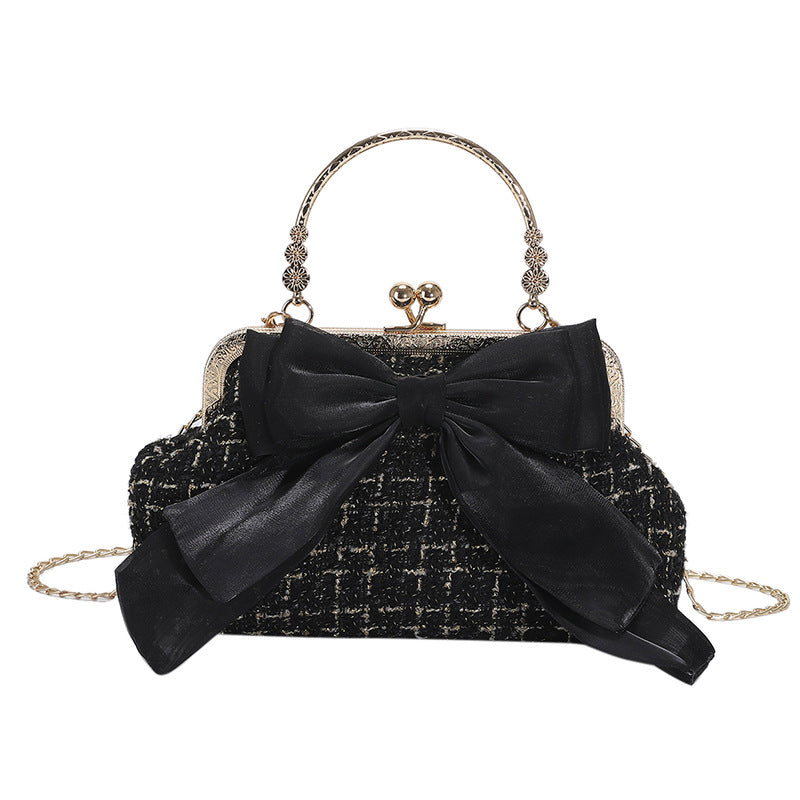 Good-looking French Fashion Vintage Bow Underarm Crossbody Bags