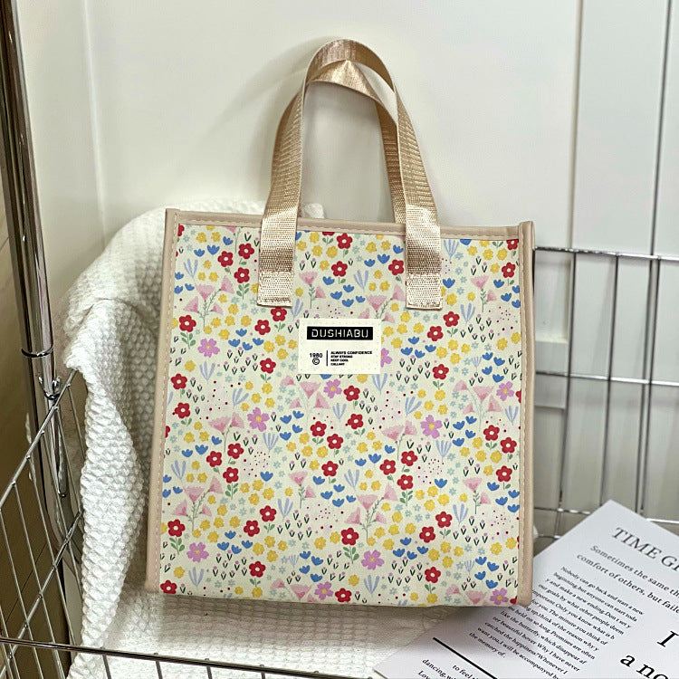 Floral Large Capacity Portable Wash Lunch Box Bags