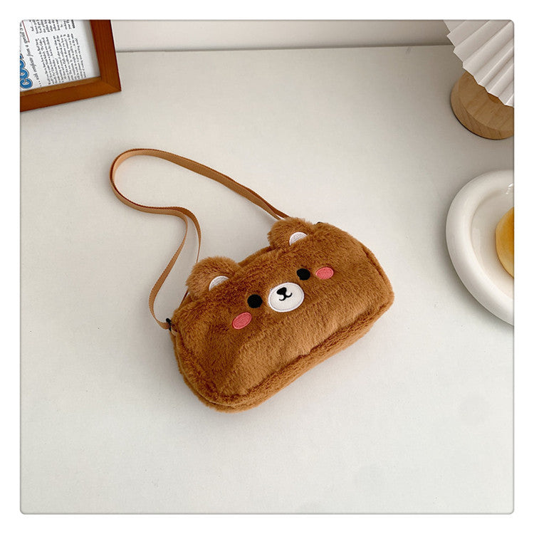 Women's Plush Clow Make-up Cute Birthday Gift Crossbody Bags