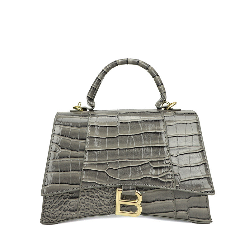 Women's Hourglass Fashion Crocodile Pattern Portable Crossbody Bags