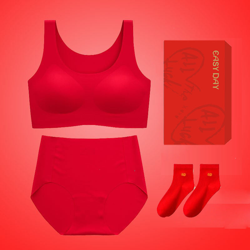 Women's Red Underwear Whole Suit Wedding Bride Bras