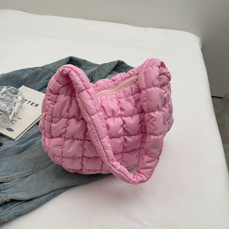 Women's & Men's Niche Popular Bubble Down Cotton Korean Fashion Shoulder Bags