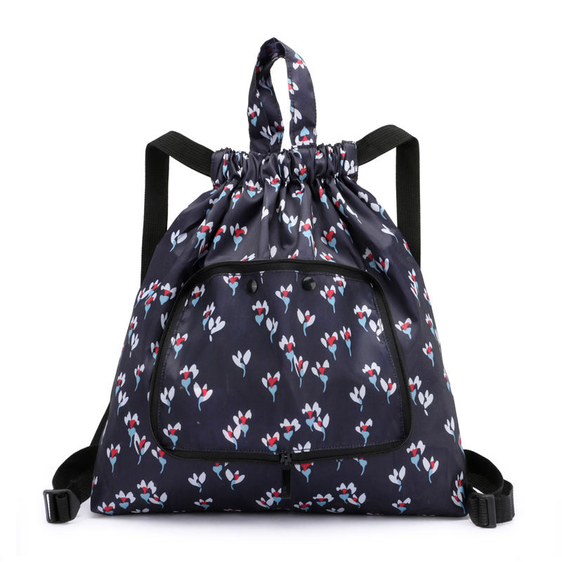 Women's Drawstring Simple Waterproof Folding Buggy Backpacks