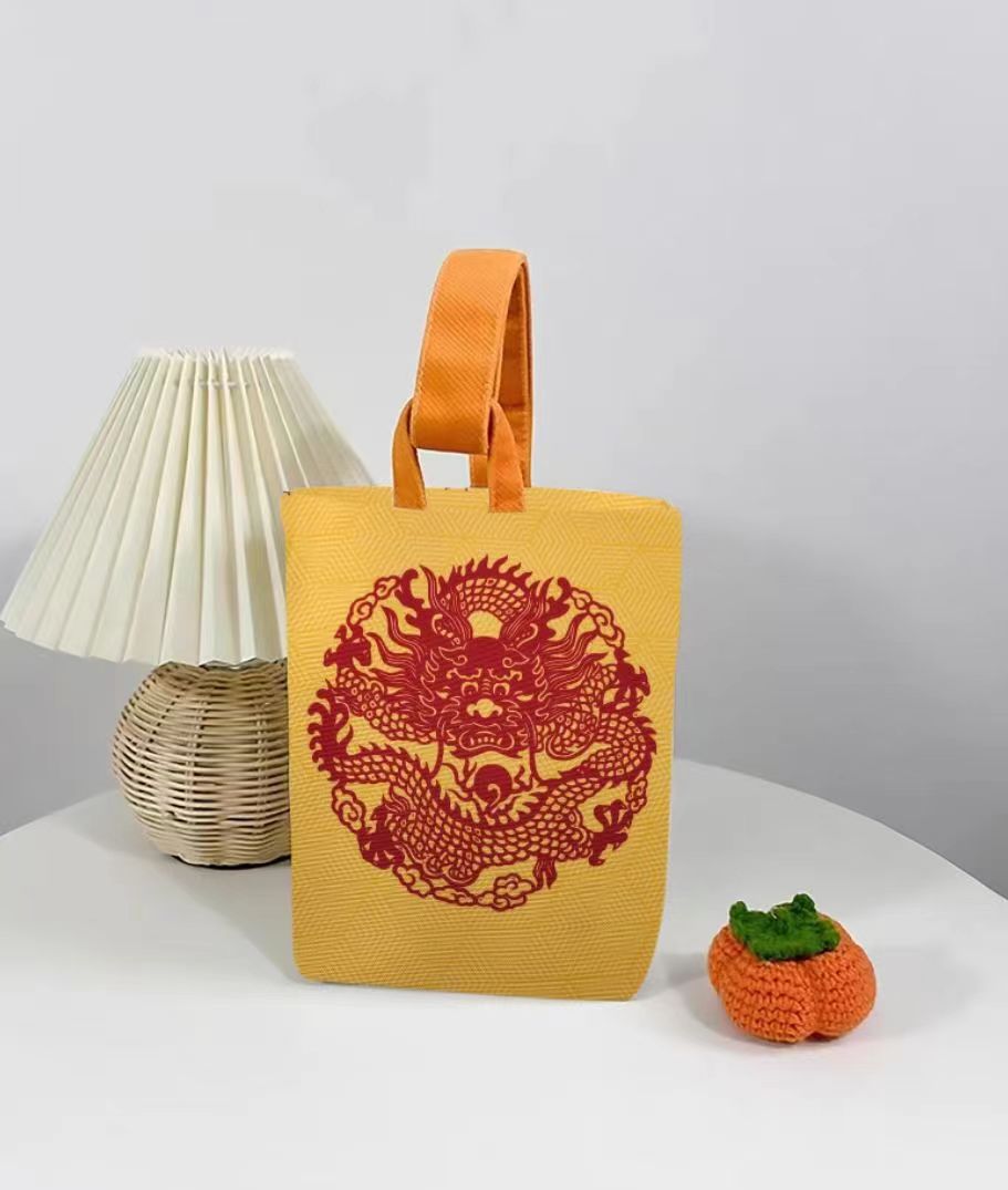 Chinese Style Calligraphy Everything Goes Well Cherry Loquat Handbags