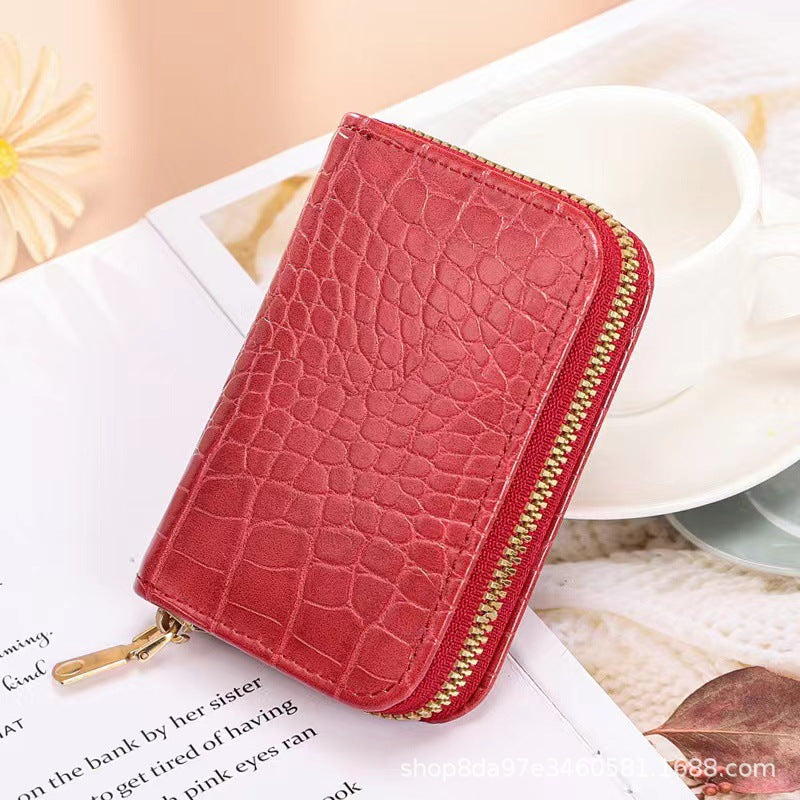 Women's & Men's & Simple Fashion Expanding Zipper License Card Holder
