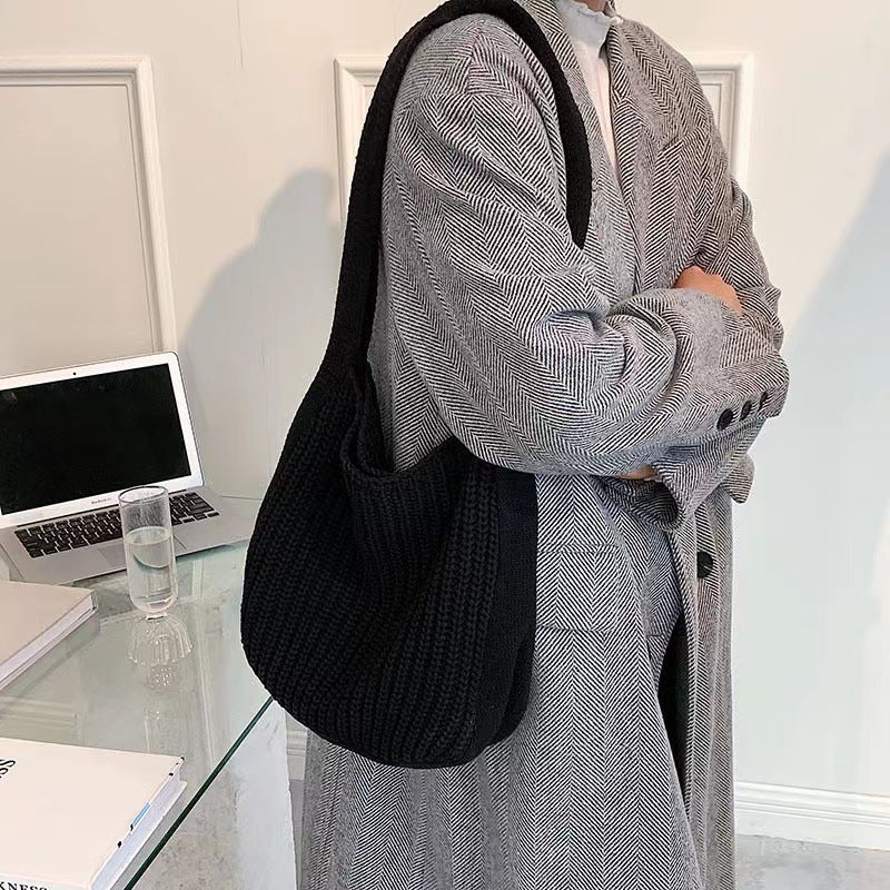 Versatile Knitted Large Capacity Female Fashion Shoulder Bags