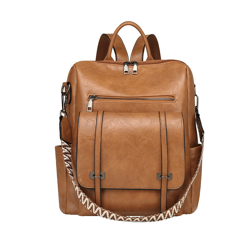 Women's Retro High-grade Soft Leather Large Capacity Backpacks