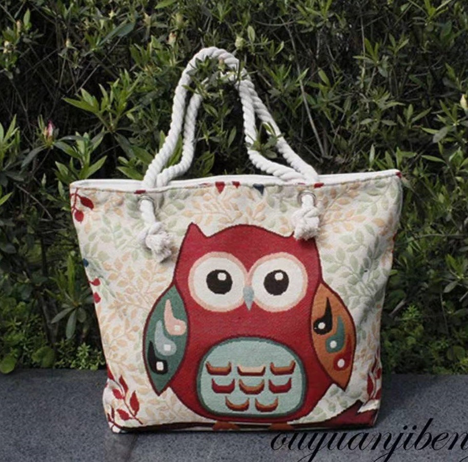 Ethnic Embroidery Double-sided Scenic Spot Thick Shoulder Bags