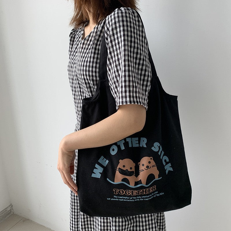 Female Fruit Orange Artistic College Simple Portable Shoulder Bags