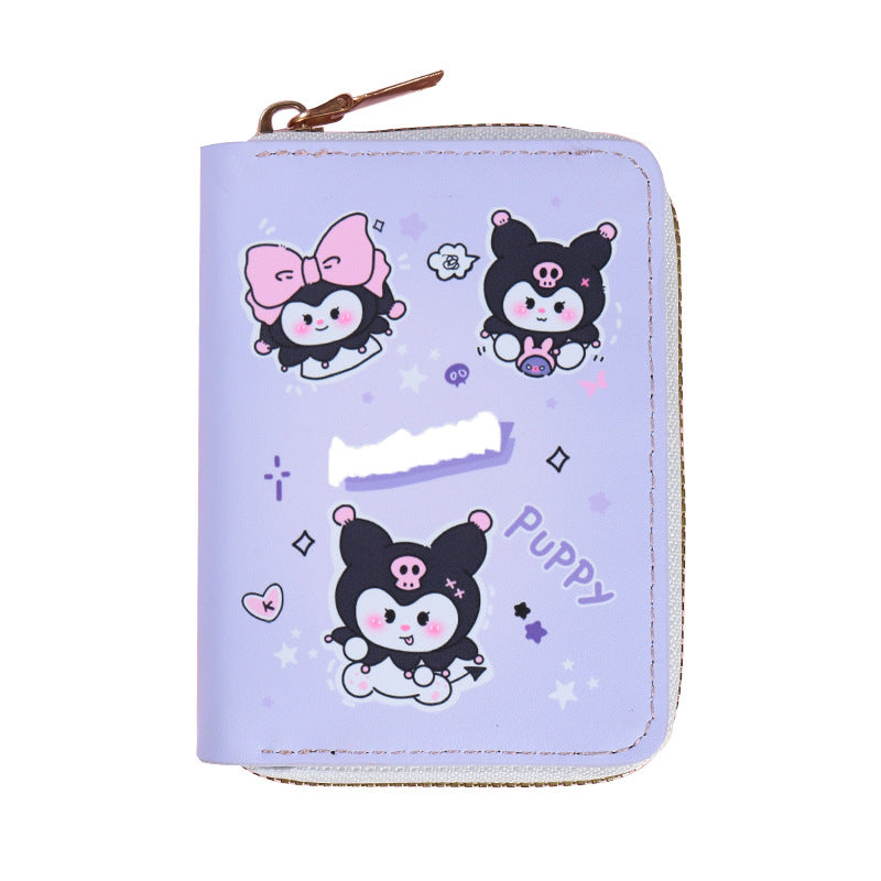 Cartoon Zipper Large Capacity Credit Cover Card Holder