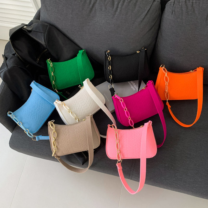 Women's Style Design Underarm Contrast Color Fashion Large Capacity Trendy Shoulder Bags