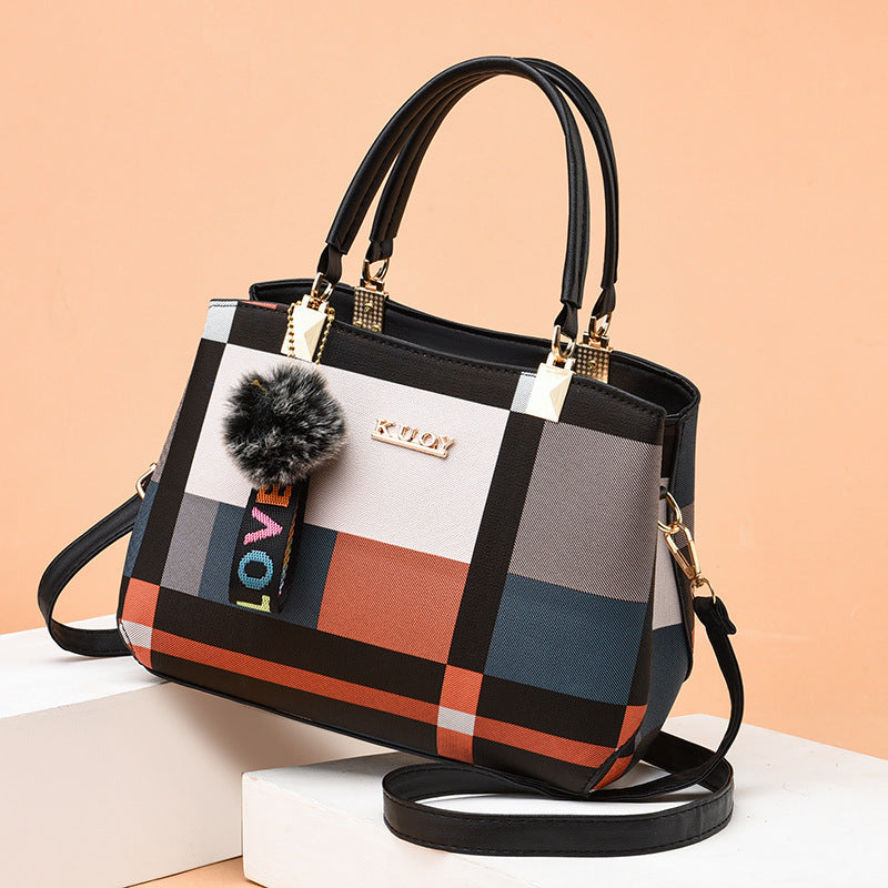 Women's Fashion Plaid Trendy Elegant Large Capacity Shoulder Bags