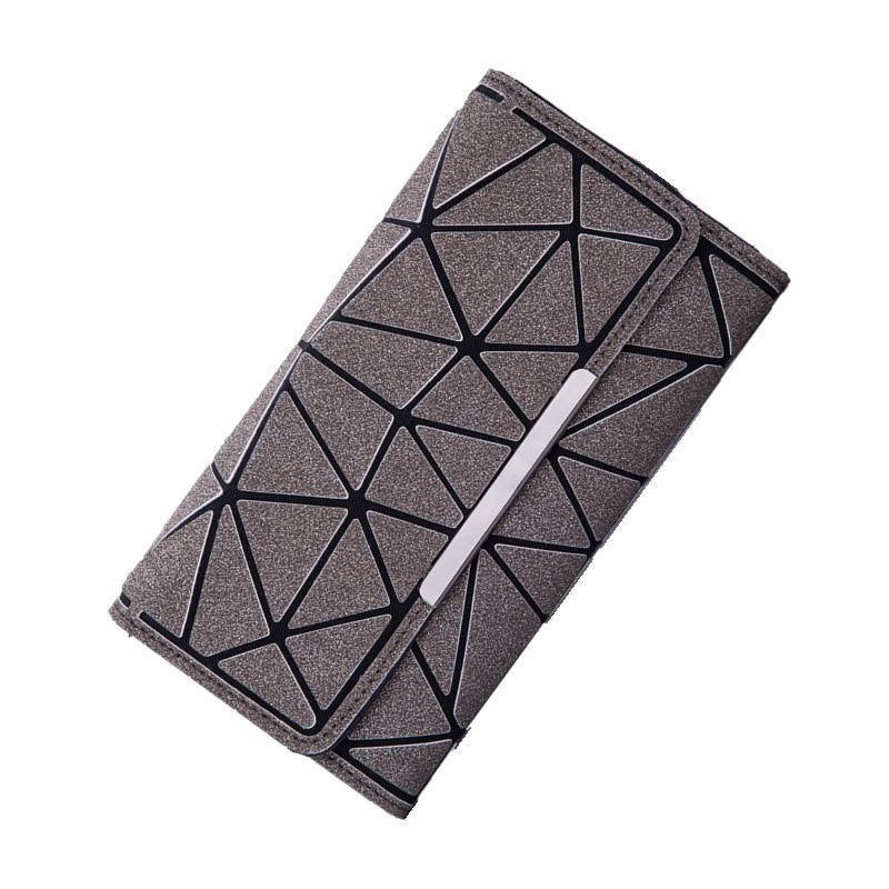 Women's Three-fold Luminous Rhombus Simple Long Vintage Little Ladies Wallet