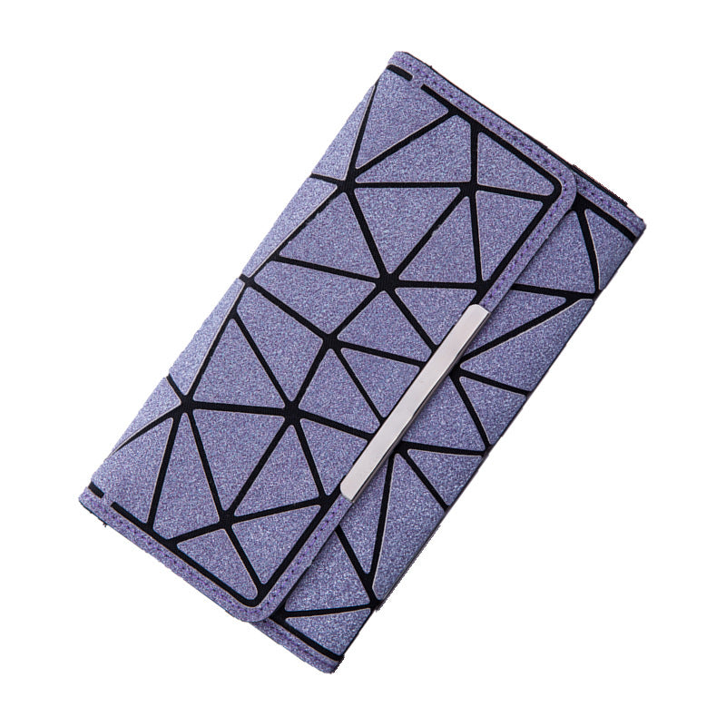 Women's Three-fold Luminous Rhombus Simple Long Vintage Little Ladies Wallet