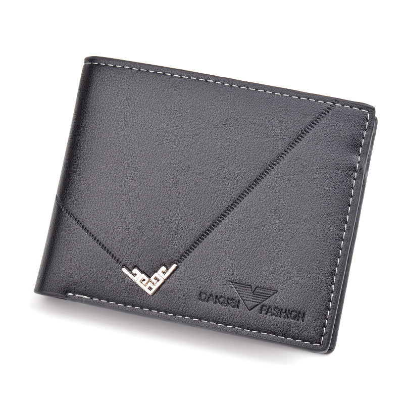 Men's Male Youth Fashion Thin Multiple Slots Inner Zipper Men's Wallets