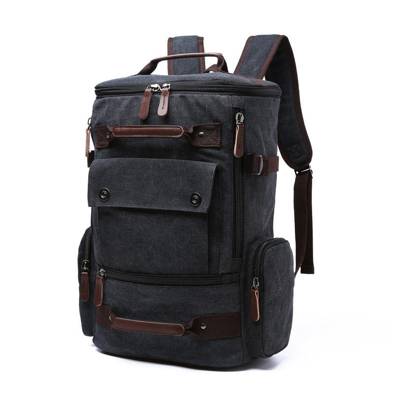 Men's Korean Style Canvas Portable Layered Backpacks
