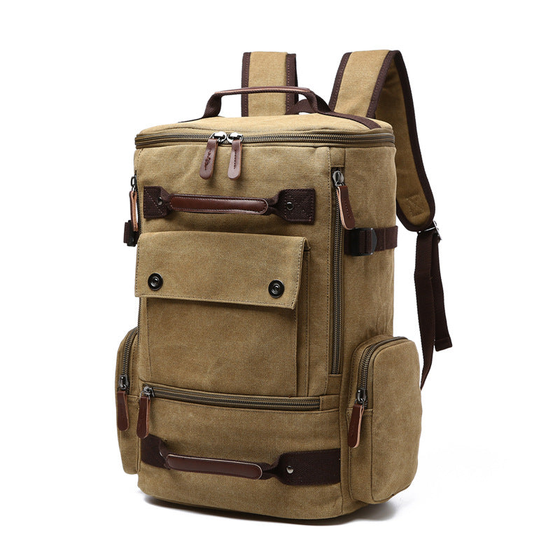 Men's Korean Style Canvas Portable Layered Backpacks