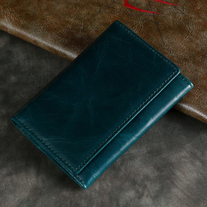 Women's & Men's & Multiple Slots Oil Wax Business Card Holder