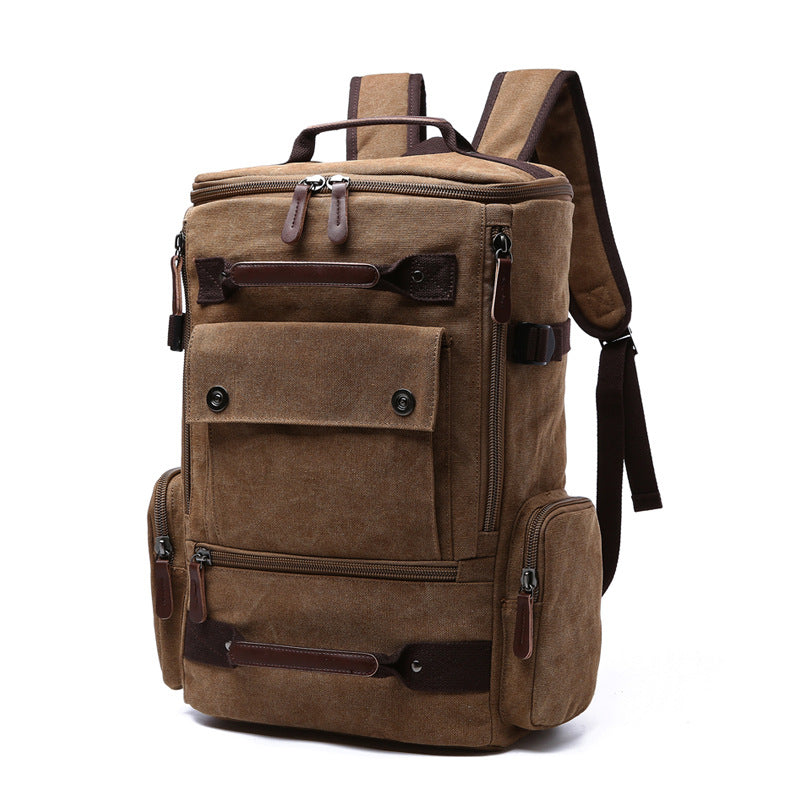 Men's Korean Style Canvas Portable Layered Backpacks