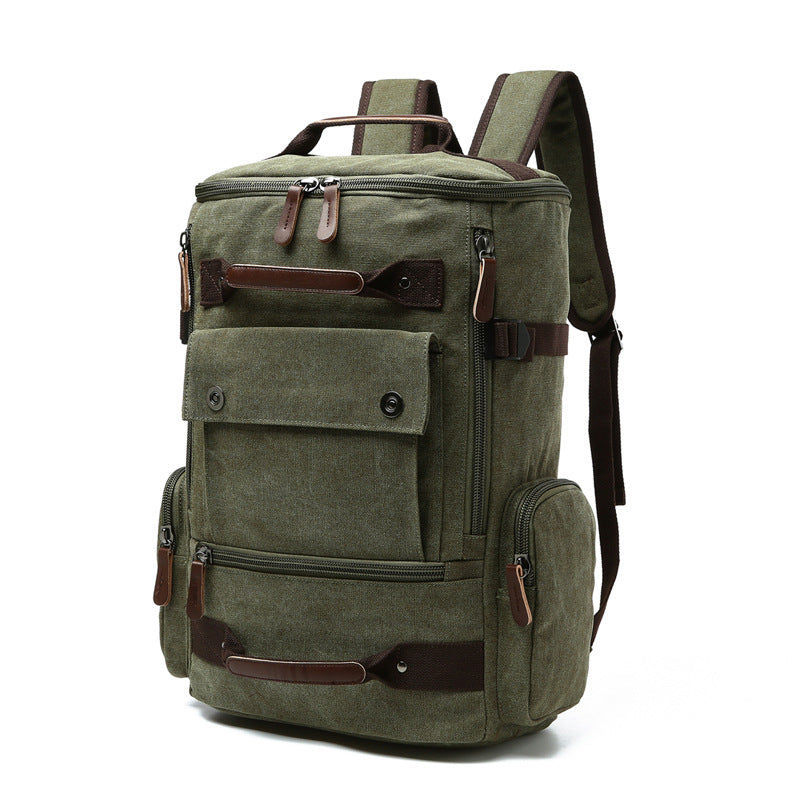 Men's Korean Style Canvas Portable Layered Backpacks