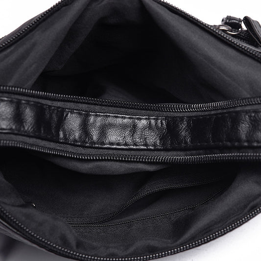 Women's One Mom Washed Leather Soft Crossbody Bags