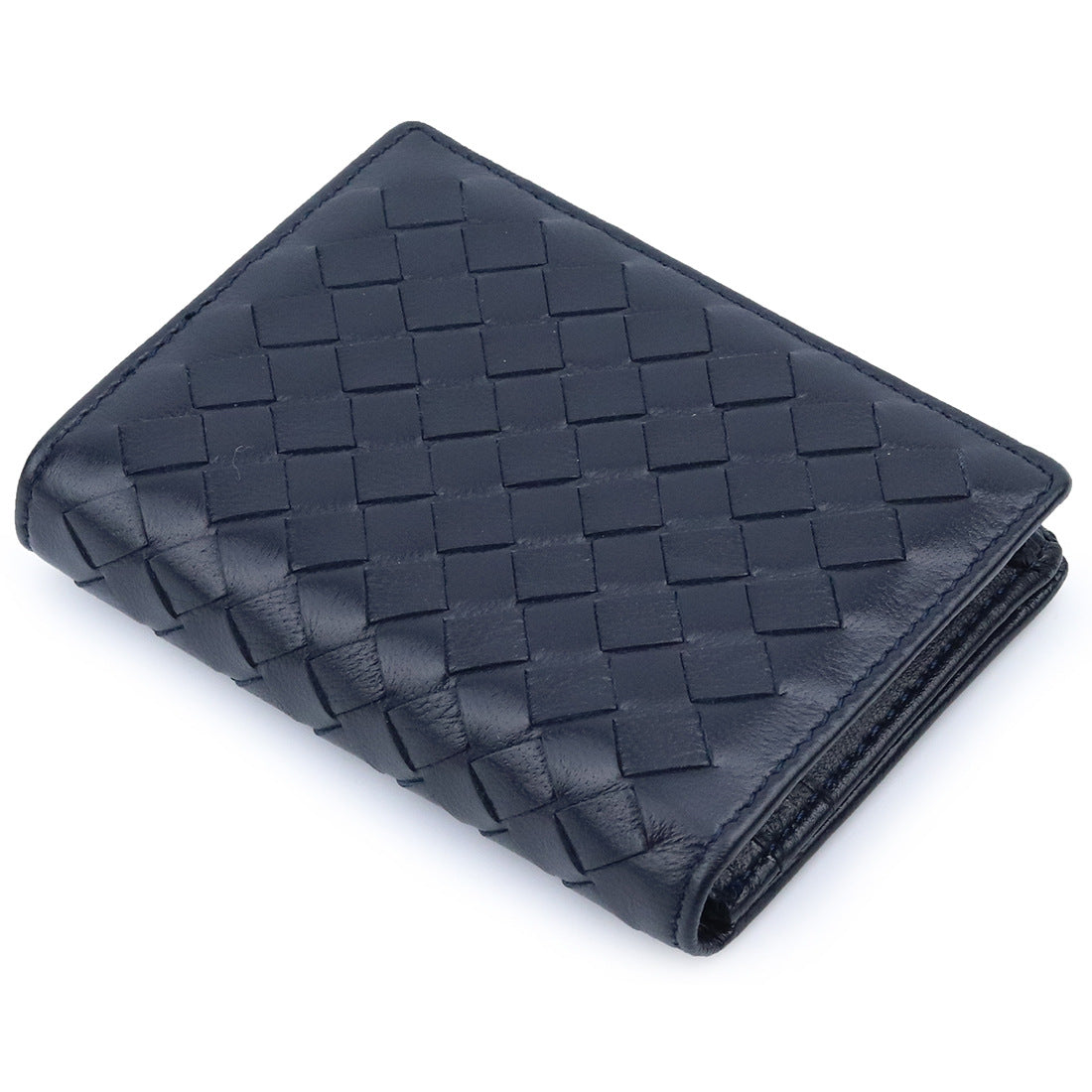 Women's & Men's & Sheepskin Woven Genuine Leather Clamp Card Holder