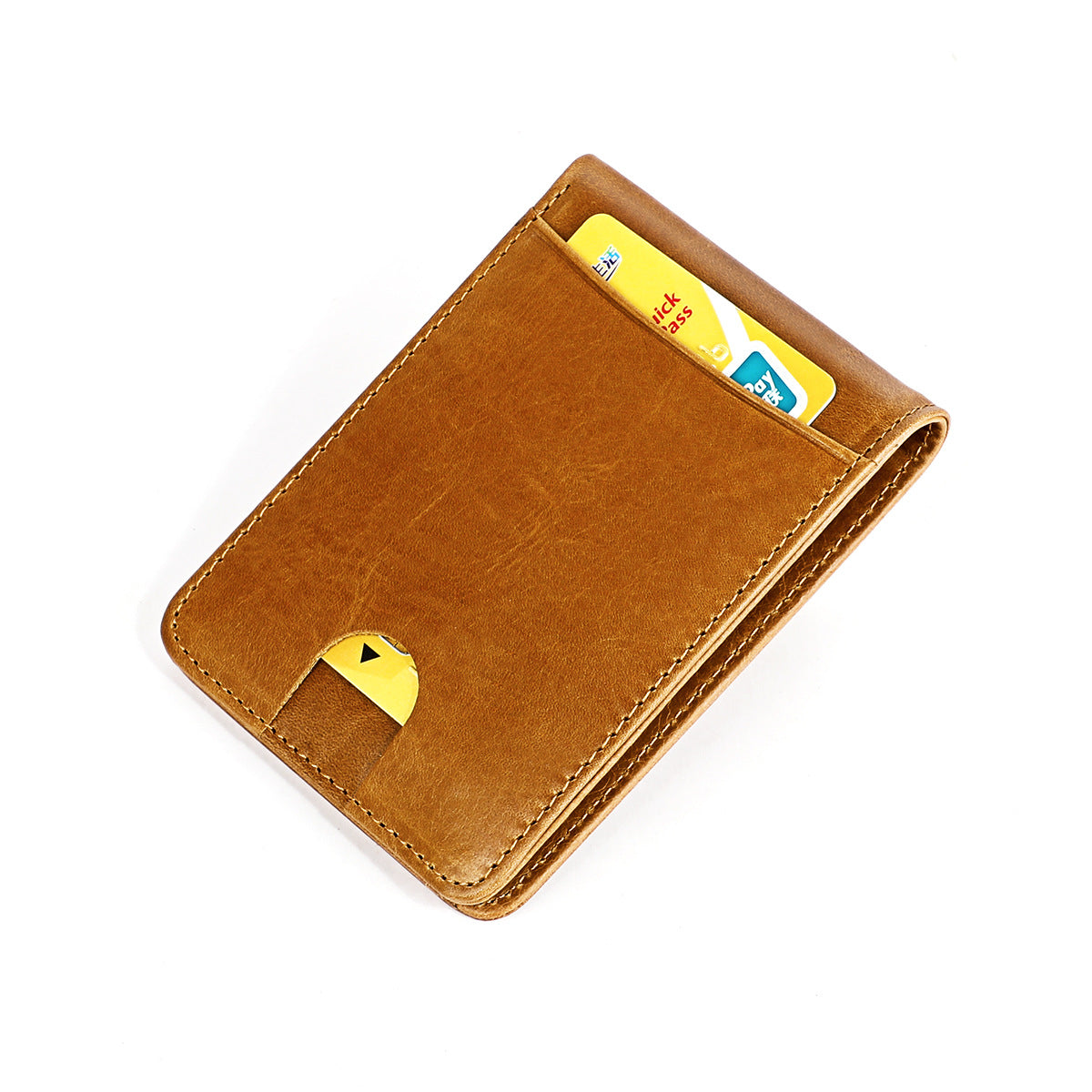 Women's & Men's & First Layer Cowhide Beauty Clip Card Holder