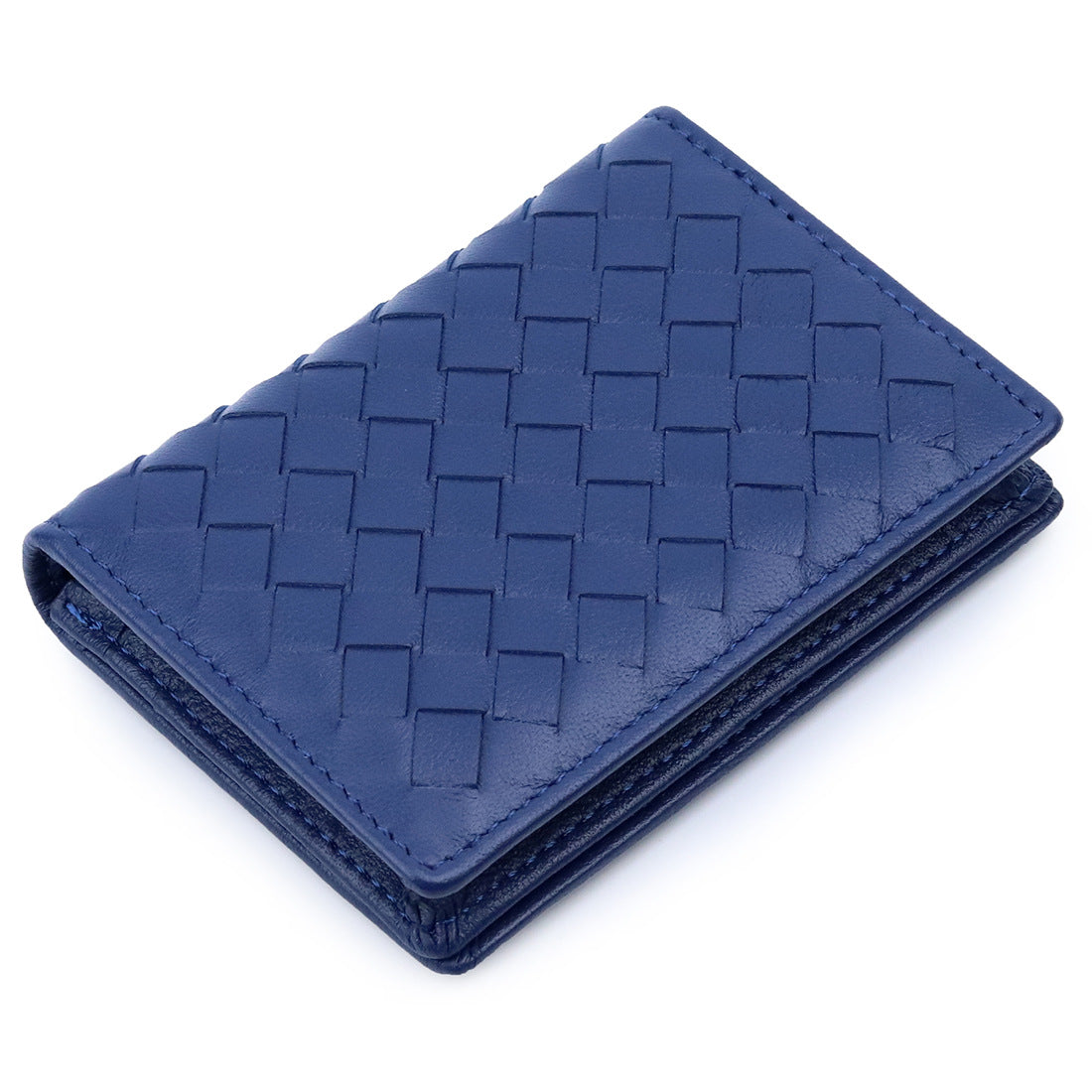 Women's & Men's & Sheepskin Woven Genuine Leather Clamp Card Holder