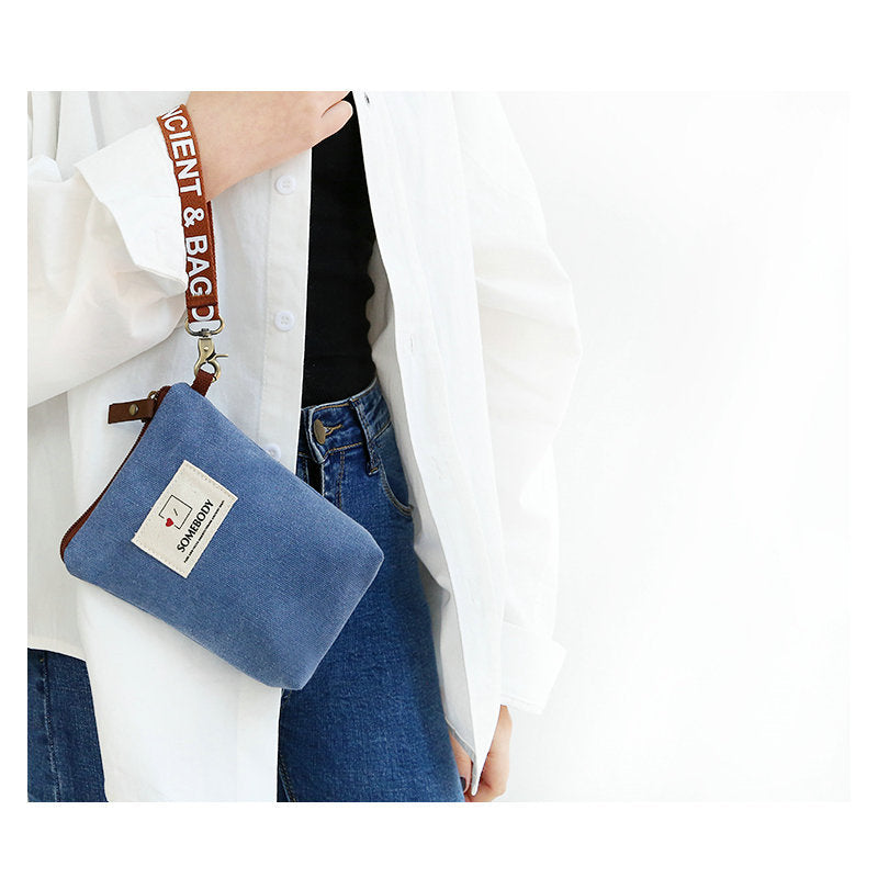 Color Mobile Female Retro Vertical Mori Canvas Phone Bags