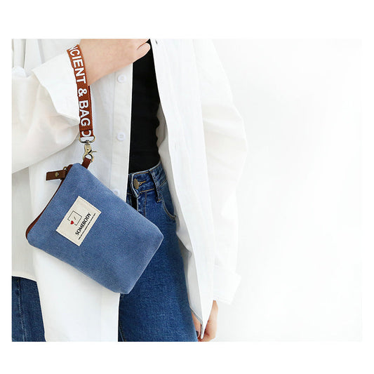 Color Mobile Female Retro Vertical Mori Canvas Phone Bags