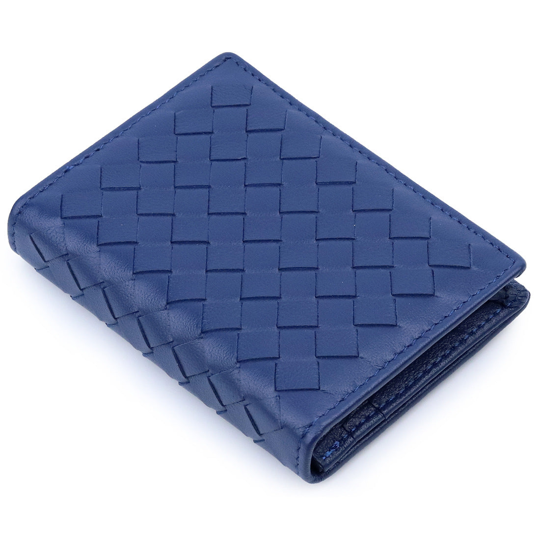 Women's & Men's & Sheepskin Woven Genuine Leather Clamp Card Holder