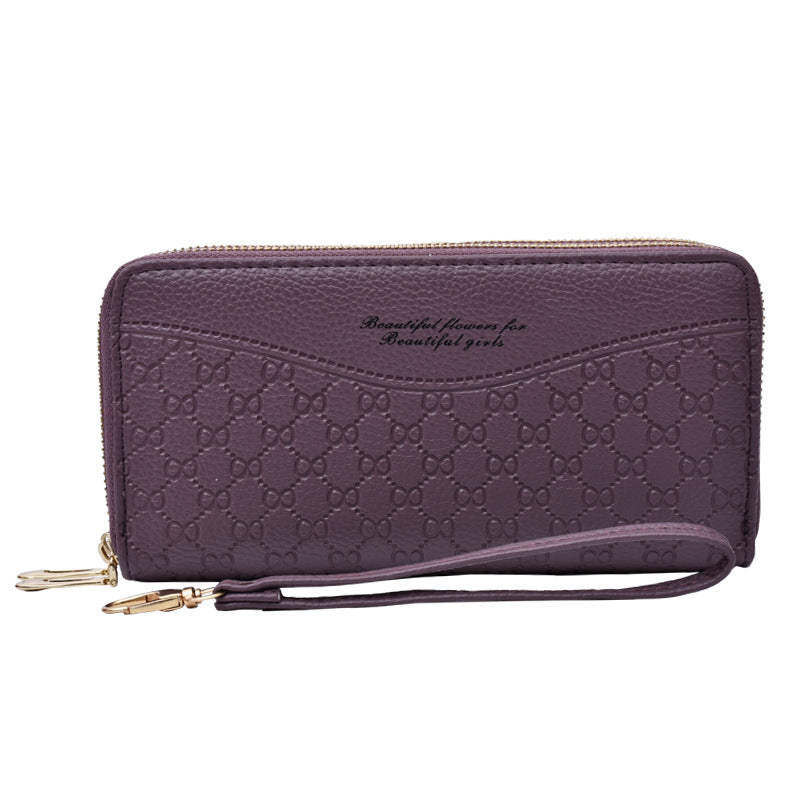 Women's Long Large Capacity Double Zipper Clutch Ladies Wallets