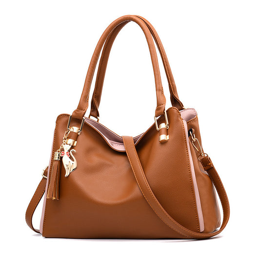 Women's Leather Mother Korean Fashion Simple Large Shoulder Bags