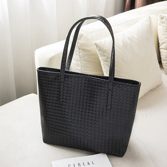 Women's Woven Large Capacity Fashion Simple Big Shoulder Bags