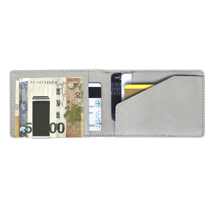 Creative Personality Colorful Clip Short Open Men's Wallets
