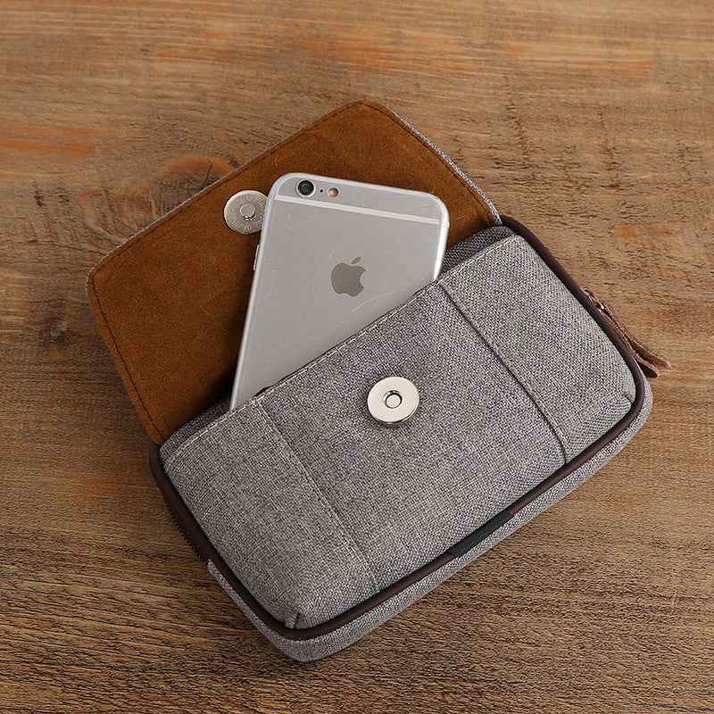Men's New Attractive Mobile Canvas Business Men's Waist Packs