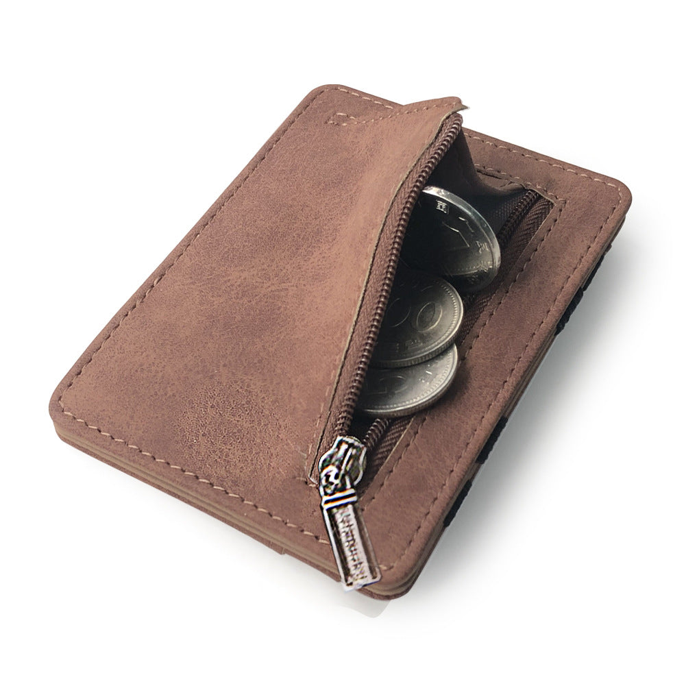Men's Korean Style Creative Matte Leather Magic Coin Purses