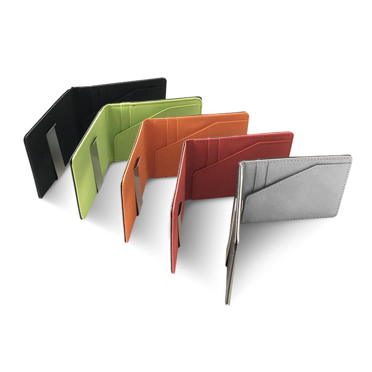 Creative Personality Colorful Clip Short Open Men's Wallets