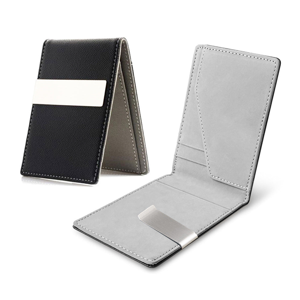 Creative Personality Colorful Clip Short Open Men's Wallets