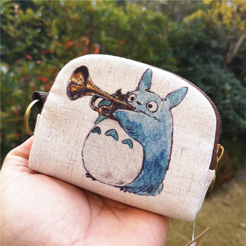 Women's Korean Style Cotton Linen Printed Cartoon Change Coin Purses