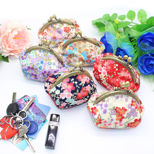 Durable Women's Style Printing Handmade Fabric Coin Purses