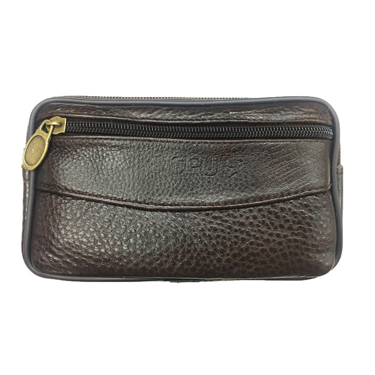Men's Mobile Double Pull Fashion Cowhide Hanging Men's Waist Packs