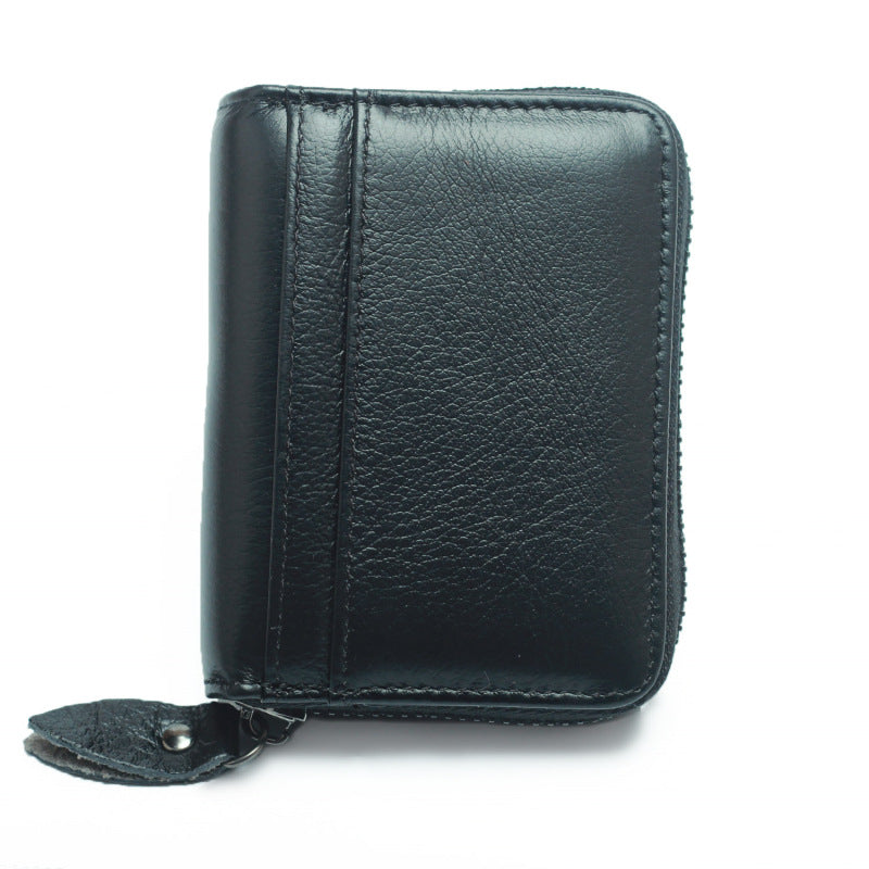 First Layer Cowhide Credit Organ Korean Style Card Holder