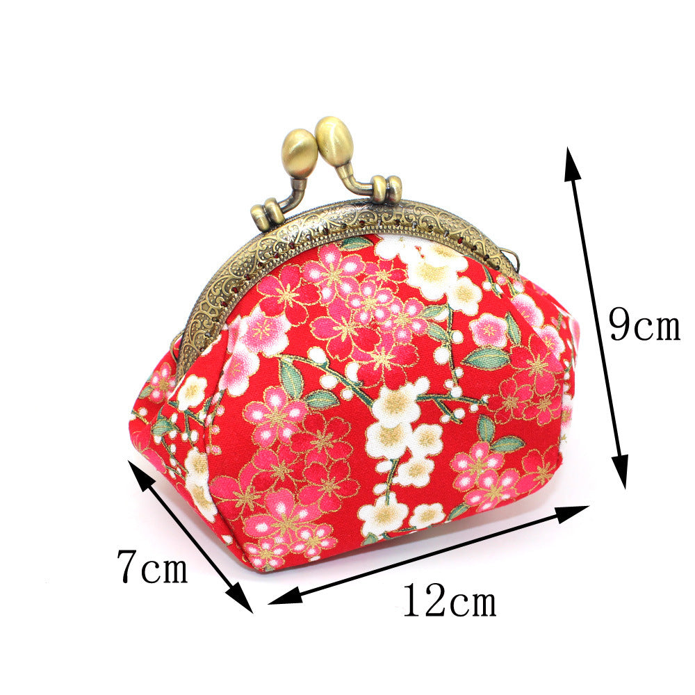 Durable Women's Style Printing Handmade Fabric Coin Purses