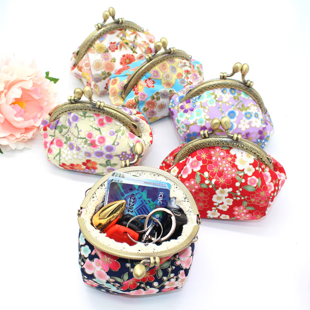 Canvas Fabric Creative Hand Holding Frame Coin Purses