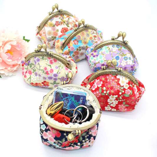 Canvas Fabric Creative Hand Holding Frame Coin Purses